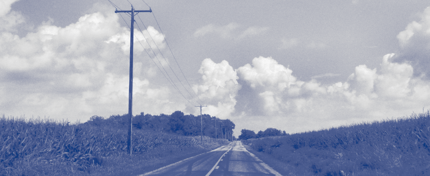 a blue duotone road.