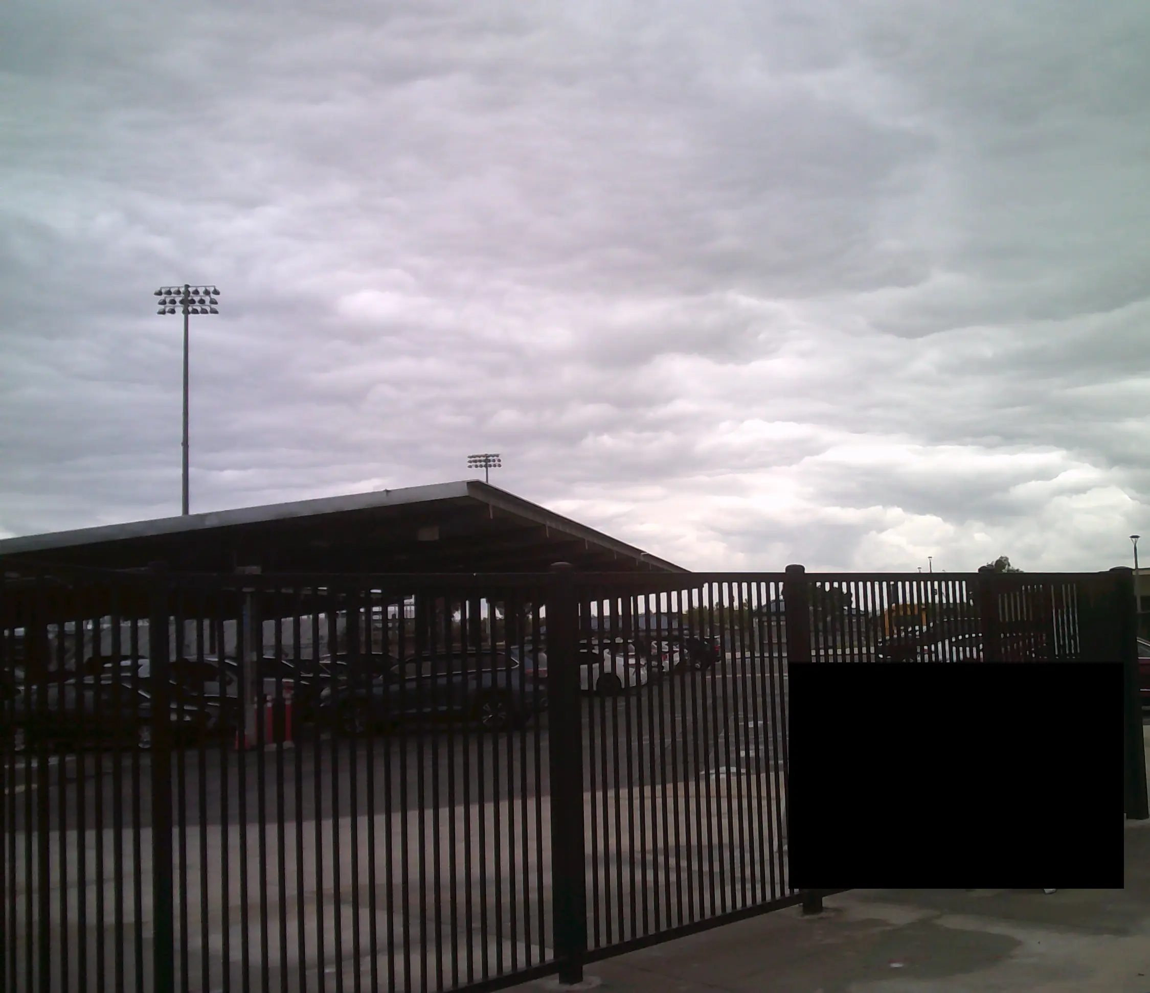 The back of my school, very strange skies.