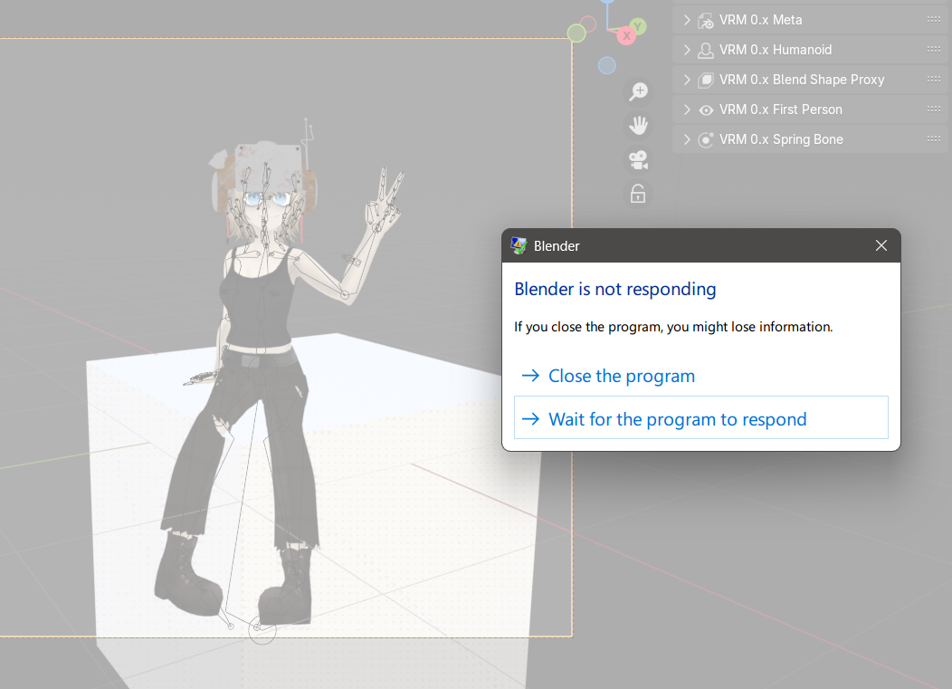 First try :( nothing saved so I had to redo everything, consequently learned about object and pose modes. Also this happens when I try to render 1920x1920.